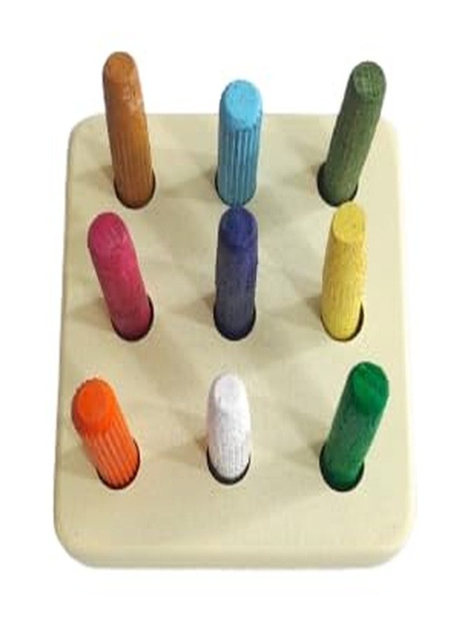 RCW Wooden Counting Educational Color Cognition Stacking & Sorting Wooden Toys Shape Sorting & Domino Building Blocks for 3+ Children 1 Board with 9 Multicolor Pins Birthday Gift for Kids & Girl - Image 4